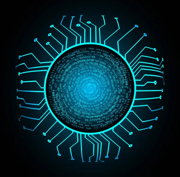 Mavi göz siber devre gelecekteki teknoloji konsepti