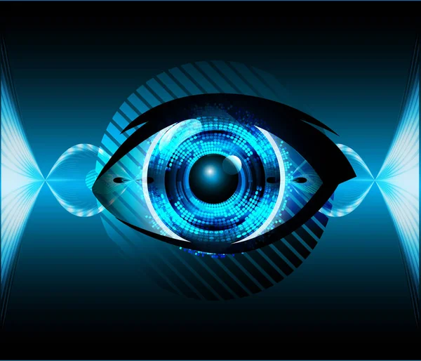 Security Cyber Concept Achtergrond Met Oog Abstracte Hoge Snelheid Digitale — Stockvector