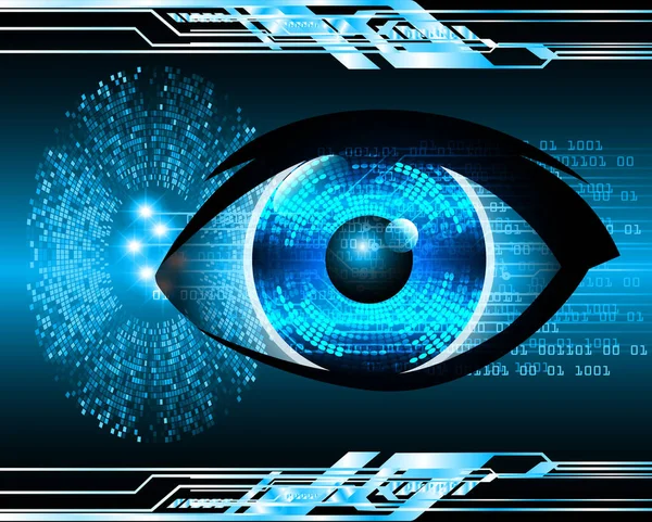 Mavi göz siber devre gelecekteki teknoloji konsepti