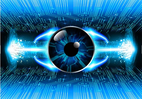 Sicherheit Cyber Konzept Hintergrund Mit Auge Abstrakte High Speed Digital — Stockvektor