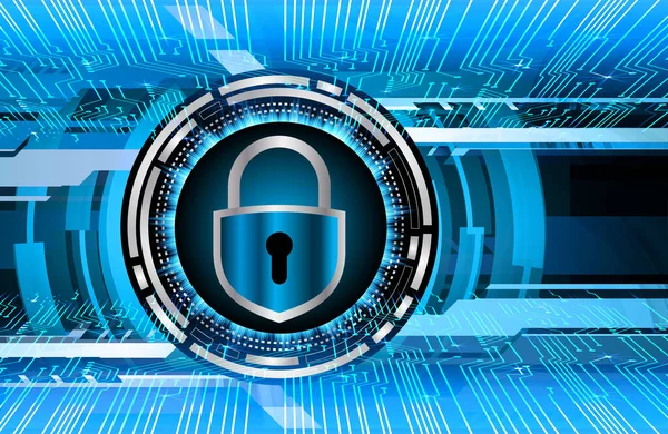 Kilitli siber güvenlik kavramı, soyut yüksek hızlı dijital internet bağlantısı tasarımı