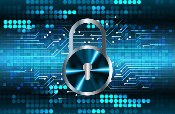 Kilitli siber güvenlik kavramı, soyut yüksek hızlı dijital internet bağlantısı tasarımı