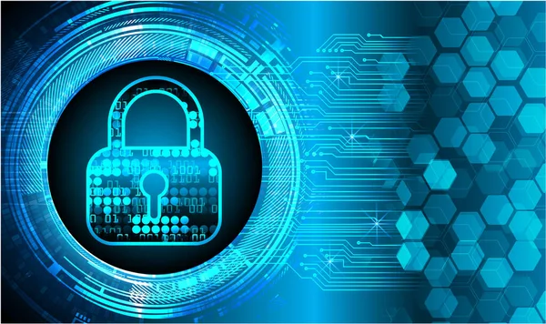 Kilitli siber güvenlik kavramı, soyut yüksek hızlı dijital internet bağlantısı tasarımı
