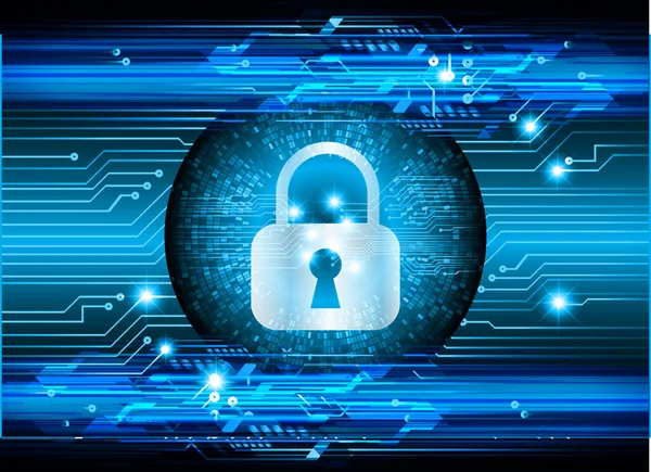 Kilitli siber güvenlik kavramı, soyut yüksek hızlı dijital internet bağlantısı tasarımı