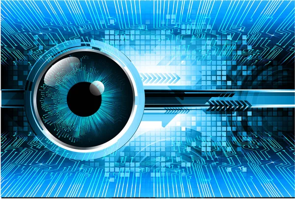 İkili gelecek teknolojisi, mavi göz siber güvenlik konsepti arka plan, soyut yüksek hızlı dijital internet.