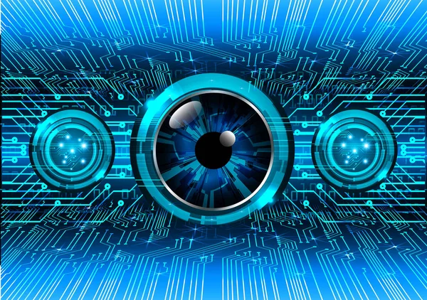 Blue Eye Cyber Circuit Future Technology Concept — Stock Vector