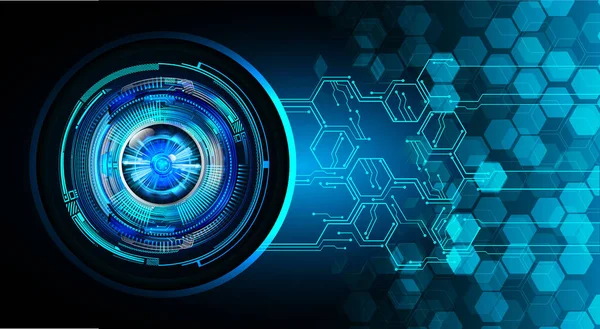 Mavi göz siber devre gelecekteki teknoloji konsepti