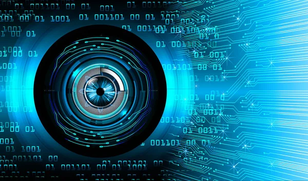 Mavi göz siber devre gelecekteki teknoloji konsepti