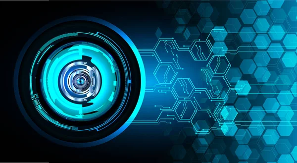 Mavi göz siber devre gelecekteki teknoloji konsepti