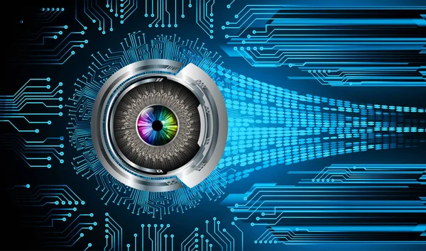 Mavi göz siber devre gelecekteki teknoloji konsepti