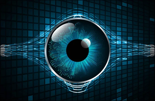 Security Cyber Concept Achtergrond Met Oog Abstracte Hoge Snelheid Digitale — Stockvector