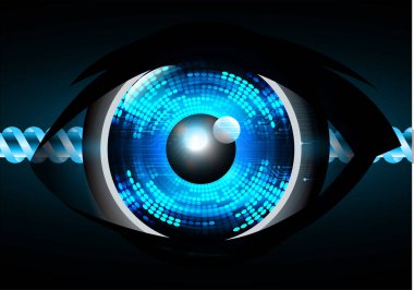 güvenlik siber konsepti göz, soyut yüksek hızlı dijital internet bağlantısı tasarımı
