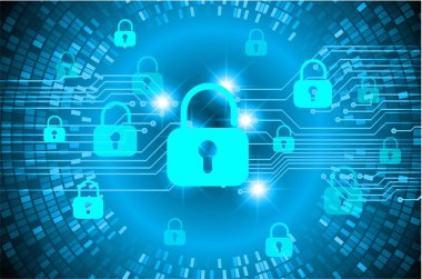 Soyut yüksek hızlı dijital internet bağlantısı tasarımı, siber güvenlik kavramı arka planı