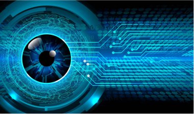 Mavi göz siber devre gelecekteki teknoloji konsepti