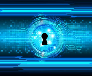 anahtar deliğine sahip siber güvenlik kavramı, soyut yüksek hızlı dijital internet bağlantı tasarımı