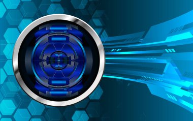 Mavi göz siber devre gelecekteki teknoloji konsepti