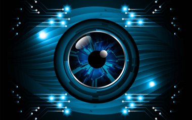Mavi göz siber devre gelecekteki teknoloji konsepti