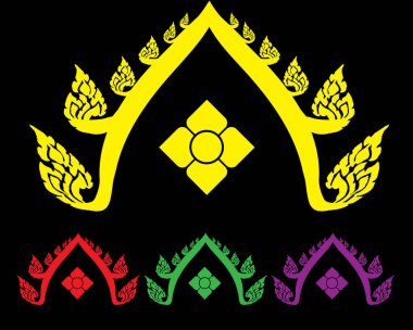 Tayland sanat dekorasyonu unsuru. Vektör illüstrasyonu