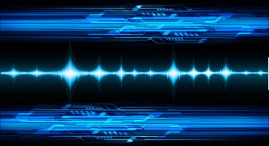 Ses dalgaları dalgalanan koyu mavi ışık