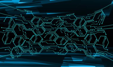 Soyut yüksek hızlı dijital internet bağlantısı tasarımı, siber güvenlik kavramı arka planı