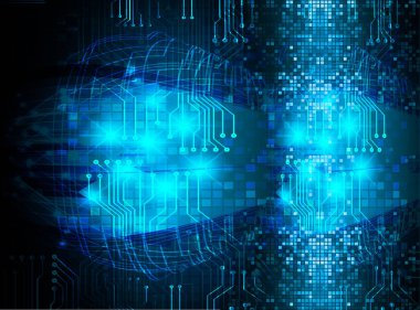 Mavi siber devre gelecekteki teknoloji konsepti