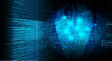 Siber güvenlik kavramı arka plan, dijital soyut vektör çizimi