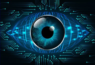 güvenlik siber konsepti göz, soyut yüksek hızlı dijital internet bağlantısı tasarımı
