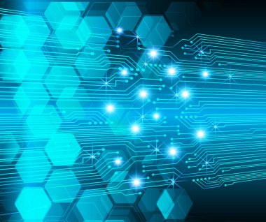 soyut dijital veri vektörü illüstrasyon arka planı, mavi ve siyah renkler