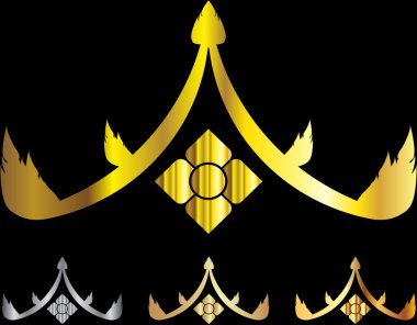 Tayland sanat dekorasyonu unsuru. Vektör illüstrasyonu