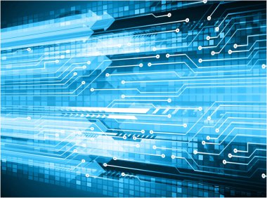 Mavi siber devre gelecekteki teknoloji konsepti