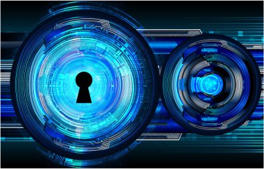 Siber Güvenlik Konsepti. Sayısal Arkaplanda Kapatılmış Asma Kilit 