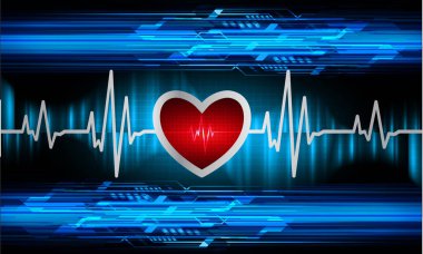 siber güvenlik kavramı kalp, soyut yüksek hızlı dijital internet bağlantısı tasarımı