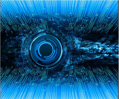 Mavi göz siber devre gelecekteki teknoloji konsepti