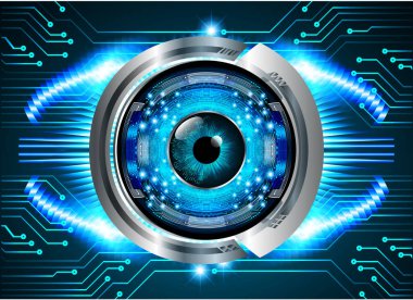 Mavi göz siber devre gelecekteki teknoloji konsepti