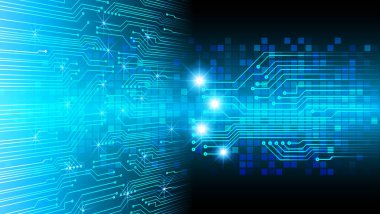 Mavi siber devre gelecekteki teknoloji konsepti