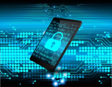 Kilitli siber güvenlik kavramı, soyut yüksek hızlı dijital internet bağlantısı tasarımı