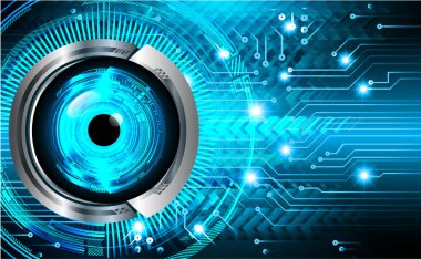 güvenlik siber konsepti göz, soyut yüksek hızlı dijital internet bağlantısı tasarımı