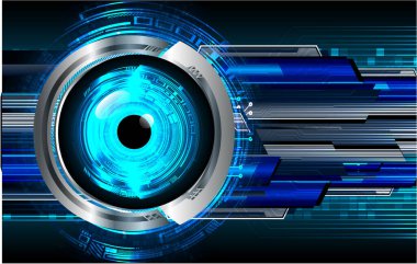 Mavi göz siber devre gelecekteki teknoloji konsepti