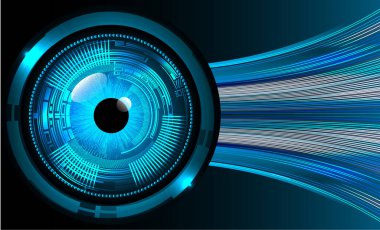 Mavi göz siber devre gelecekteki teknoloji konsepti