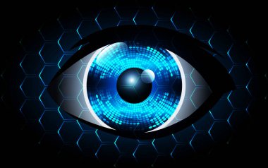 Mavi göz siber devre gelecekteki teknoloji konsepti