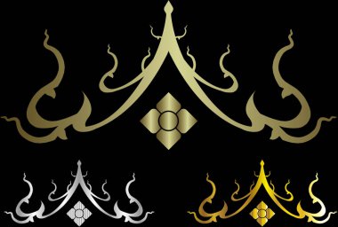 Tayland sanat dekorasyonu unsuru. Vektör illüstrasyonu