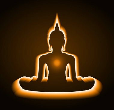 Buda silueti, soyut tasarım içeren konsept arkaplan