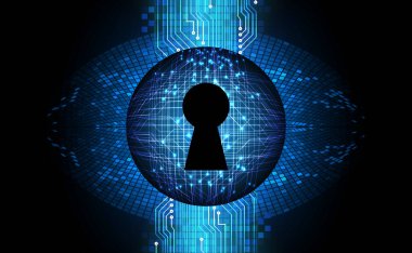 Dijital arkaplanda soyut yüksek hız ve siber güvenlik tasarımı