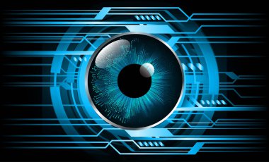 güvenlik siber konsepti göz, soyut yüksek hızlı dijital internet bağlantısı tasarımı