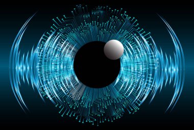 güvenlik siber konsepti göz, soyut yüksek hızlı dijital internet bağlantısı tasarımı