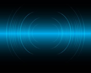 Ses dalgaları dalgalanan koyu mavi ışık