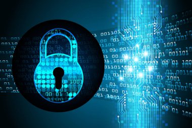 Soyut yüksek hızlı dijital internet bağlantısı tasarımı, siber güvenlik kavramı arka planı