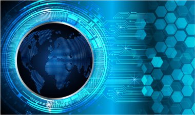 soyut dijital veri vektörü illüstrasyon arka planı, mavi ve siyah renkler