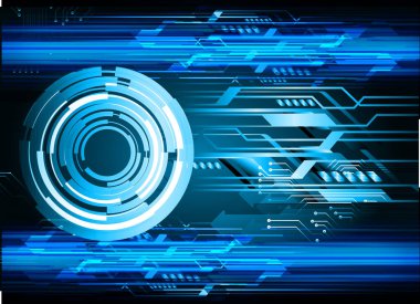 Mavi göz siber devre gelecekteki teknoloji konsepti