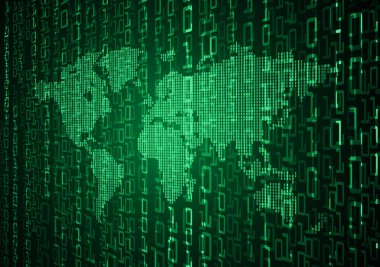 Mavi dünya siber devre gelecekteki teknoloji kavramı